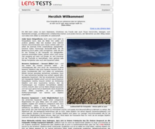 Lenstests.de(Objektiv-Tests für Canon EOS-Kameras) Screenshot