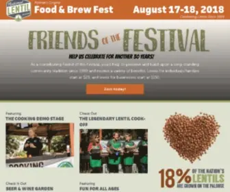 Lentilfest.com(National Lentil Festival) Screenshot