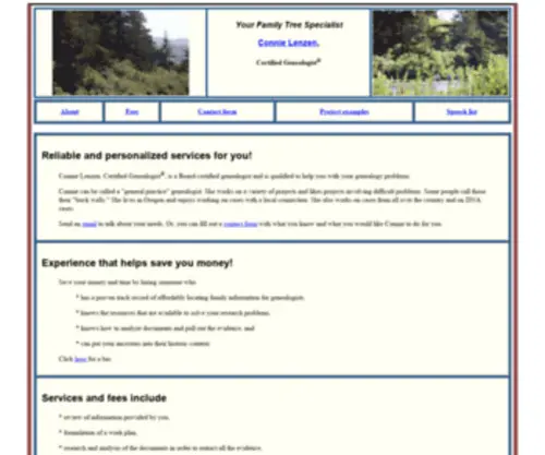 Lenzenresearch.com(Your Genealogy Specialist) Screenshot