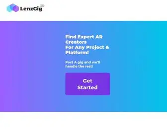 Lenzgig.com(Freelance marketplace for Augmented Reality & 3D creators) Screenshot
