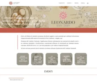 Leonardocinquecento.it(Comitato nazionale per la celebrazione dei 500 anni dalla morte di Leonardo da Vinci) Screenshot