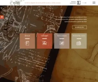 Leonardodigitale.com(Archivio digitale di storia della tecnica e della scienza) Screenshot