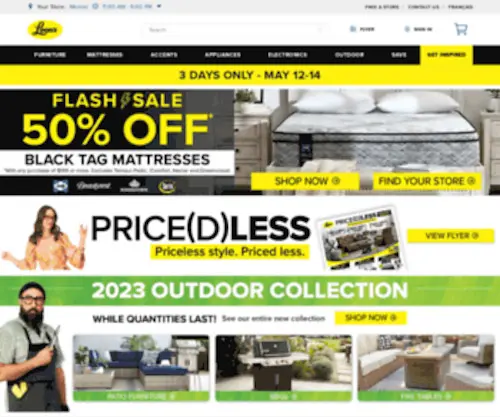 Leons.com(Canada's Leading Furniture Store) Screenshot