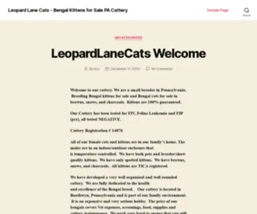 Leopardlanecats.com(Home page leopardlanecats) Screenshot