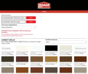 Lepagecolourmatch.com(QUAD Max Color Reference) Screenshot