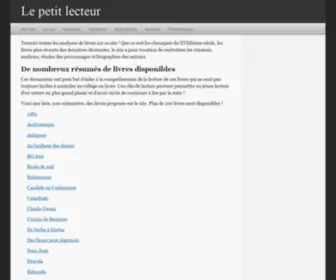 Lepetitlecteur.fr(Analyses de livres) Screenshot