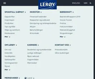 Leroyseafood.com(Startside) Screenshot