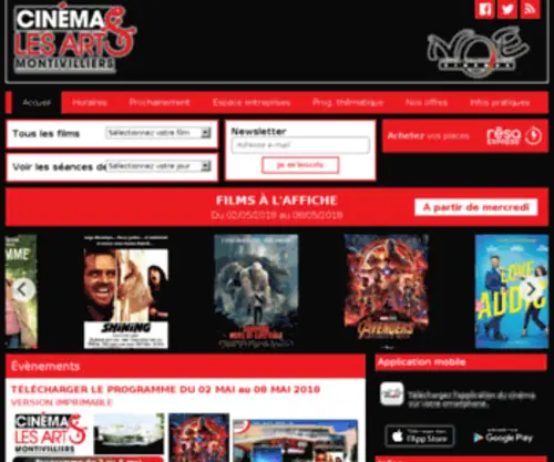 Les-ARTS-Cinema.com(Site officiel du CinÃ©ma Montivilliers) Screenshot