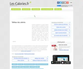 Les-Calories.fr(Tableau des calories dans les aliments) Screenshot