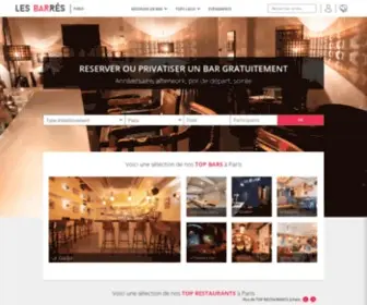 Lesbarres.com(Bars et restaurants à réserver ou louer) Screenshot