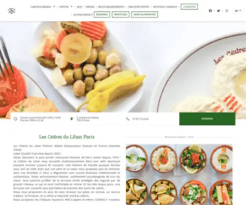 Lescedresduliban.com(Bienvenue sur le site du restaurant Les Cèdres du Liban Paris à Paris) Screenshot