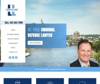 Leschlawfirm.com(St. Paul Criminal Attorney John Lesch) Screenshot