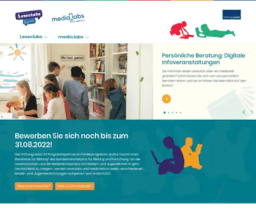 Leseclubs.de(Leseclubs und media.labs der Stiftung Lesen) Screenshot
