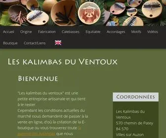 Leskalimbasduventoux.com(L'entreprise Les Kalimbas du Ventoux fabrique et vend des kalimbas (ou sanzas)) Screenshot