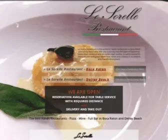 Lesorellerestaurant.com(Le Sorelle Italian Restaurants Pizza) Screenshot