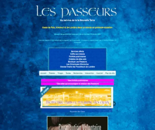 Lespasseurs.com(Les Passeurs...Un portail de la nouvelle terre) Screenshot