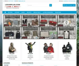 Lesurplus.com(Le surplus est une référence en ligne: équipements militaires) Screenshot