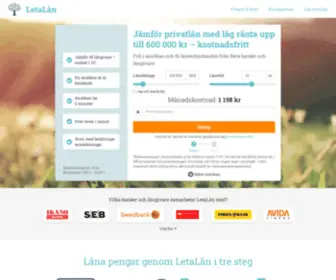 Letalan.se(Låna pengar till låg ränta via LetaLån) Screenshot