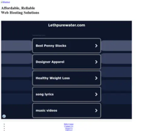 Lethpurewater.com(Bluehost) Screenshot