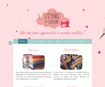 Letoiledecoton.com(Bienvenue sur le site pour apprendre à coudre seul(e)) Screenshot