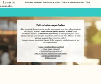 Letrasdeencuentro.es(Editoriales para publicar un libro 2021) Screenshot