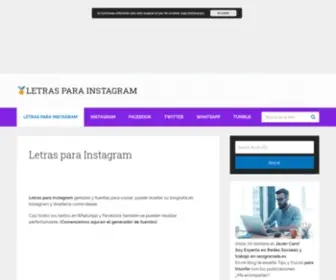 Letrasparainstagram.com(Letras para Instagram) Screenshot