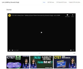 Lets-Learn.co.in(Let's LEARN Himanshi Singh CTET Online Classes CDP Course) Screenshot
