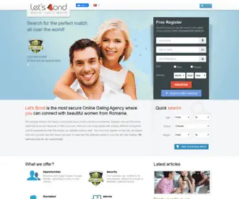 Letsbond.com(Online dating and matrimonial agency matchmaking with women from Europe and Romania) Screenshot