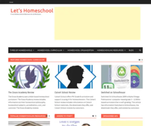 Letshomeschool.com(Let's Homeschool Resources & Curriculum Reviews for Parents) Screenshot