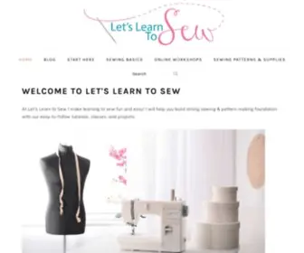 Letslearntosew.com(Let's Learn To Sew) Screenshot