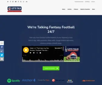 Letstalkfantasyfootball.com(2021 Brutally Honest Fantasy Football Advice) Screenshot