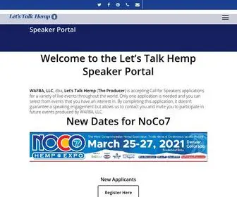 Letstalkhemp.net(Speakers Portal) Screenshot