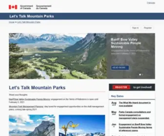 Letstalkmountainparks.ca(Let's Talk Mountain Parks) Screenshot