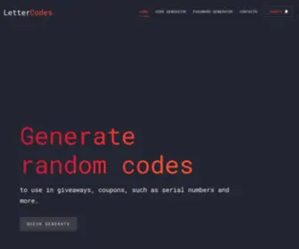 Lettercodes.com(Random code generator) Screenshot