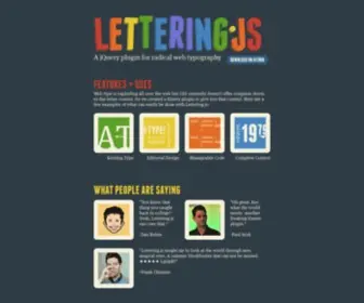 Letteringjs.com(A jQuery plugin for radical web typography) Screenshot
