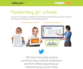 Letterjoin.co.uk(Cursive handwriting resource for school and home) Screenshot