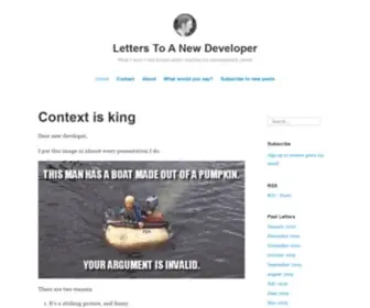 Letterstoanewdeveloper.com(What I wish I had known when starting my development career) Screenshot