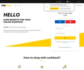 Letyemail.com(Cashback service LetyShops in Netherlands) Screenshot