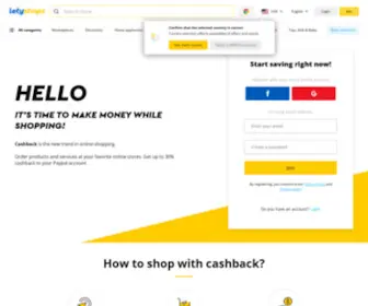 Letyshops.com(Cashback service LetyShops in Netherlands) Screenshot