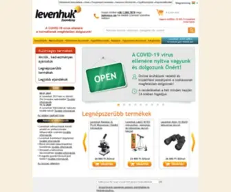 Levenhuk.hu(A Levenhuk online áruház kiváló minőségi optikai eszközöket biztosít a mikro) Screenshot