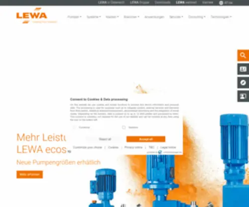 Lewa.at(Hersteller für Pumpen) Screenshot