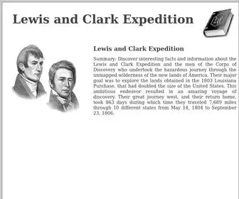 Lewis-AND-Clark-Expedition.org(Lewis and Clark Expedition for kids) Screenshot