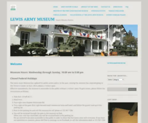 Lewisarmymuseum.com(Museum Hours) Screenshot