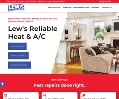 Lewsreliableheat.com(Heating & Air Conditioning Units) Screenshot