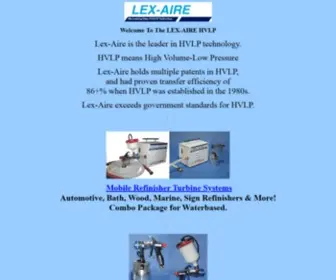 Lexaire.com(LEX-AIRE HVLP Equipment) Screenshot