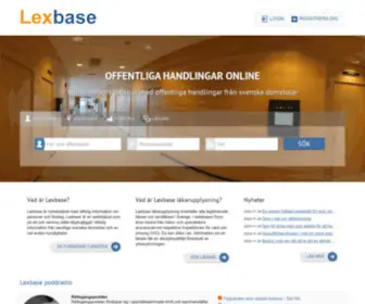 Lexbase.se(Allmänhetens databas med offentliga handlingar från svenska domstolar) Screenshot