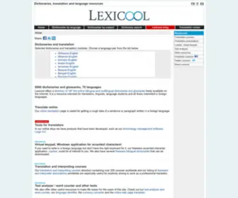 Lexicool.com(Dictionaries, translation and language resources) Screenshot