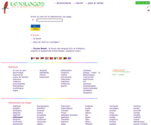Lexilogos.com(Dictionnaires, Cartes, Livres en ligne) Screenshot