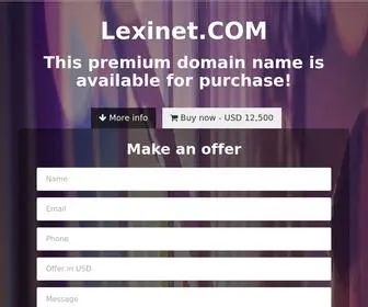 Lexinet.com(Domain name is for sale) Screenshot