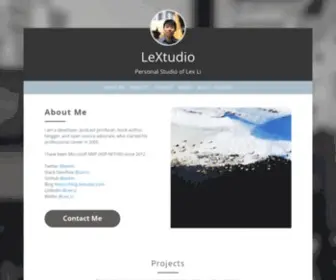 Lextudio.com(Personal Studio of Lex Li on Strikingly) Screenshot